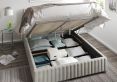 Naples Ottoman Silver Kimiyo Linen Super King Size Bed Frame Only