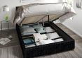 Naples Ottoman Ebony Mirrazi Velvet Compact Double Bed Frame Only