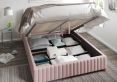 Naples Ottoman Pastel Cotton Tea Rose Double Bed Frame Only