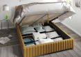 Naples Ottoman Plush Velvet Ochre Double Bed Frame Only