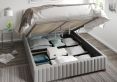 Naples Ottoman Grey Saxon Twill Super King Size Bed Frame Only