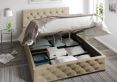 Rimini Ottoman Eire Linen Natural Super King Size Bed Frame Only