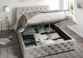 Rimini Ottoman Silver Kimiyo linen Compact Double Bed Frame Only