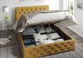 Rimini Ottoman Plush Velvet Ochre King Size Bed Frame Only