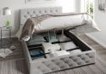 Rimini Ottoman Grey Saxon Twill Compact Double Bed Frame Only