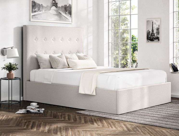 Piper Arran Natural Upholstered Ottoman King Size Bed Frame Only