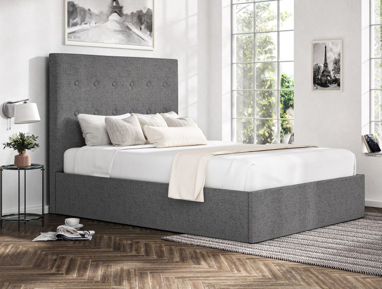 Piper Arran Pebble Upholstered Ottoman Super King Size Bed Frame Only