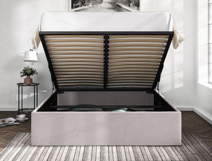 Piper Hugo Dove Upholstered Ottoman Super King Size Bed Frame Only