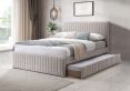 Bexley Natural Oat Upholstered Double Bed Frame With Underbed Frame