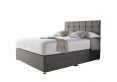 Crystal 3000 Upholstered Divan Bed Base and Mattress - Double Base and Mattress Only - Linoso Slate - 4 Drawer