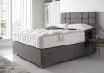 Crystal 3000 Upholstered Divan Bed Base and Mattress - Double Base and Mattress Only - Linoso Slate - Non Storage