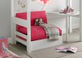 Modena High Sleeper Bed Frame Including Desk & Pink Pull Out Chair Bed