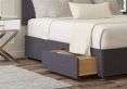 Henley Siera Denim Upholstered Compact Double Headboard and 2 Drawer Base