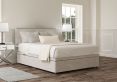 Henley Plush Silver Upholstered Super King Size Headboard and Side Lift Ottoman Base