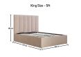 Linea Stone Upholstered Ottoman King Size Bed Frame Only