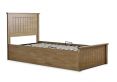 New England Single Oak Finish Ottoman Storage Bed Frame