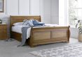 Toulon Wooden Sleigh Bed - Oak Finish - Double Bed Frame Only
