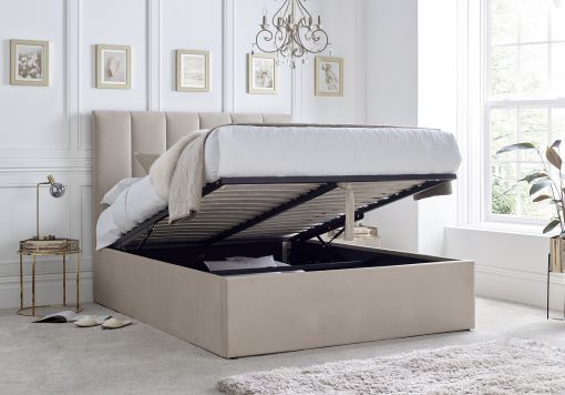 Linea Grey Upholstered Ottoman Bed Frame Only