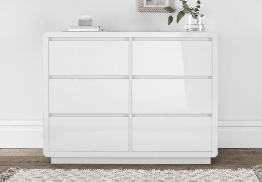 Marlow White High Gloss - 2 Drawer Bedside