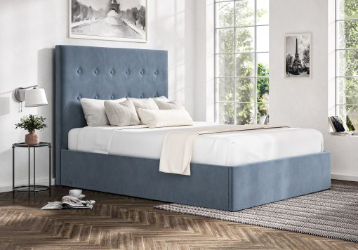 Piper Hugo Wedgewood Upholstered Ottoman Bed Frame Only