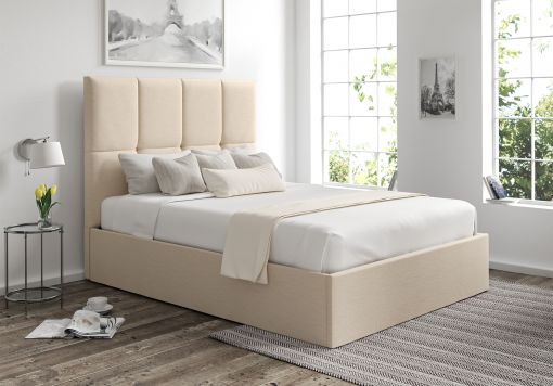 Turin Linea Linen Upholstered Ottoman Bed Frame Only