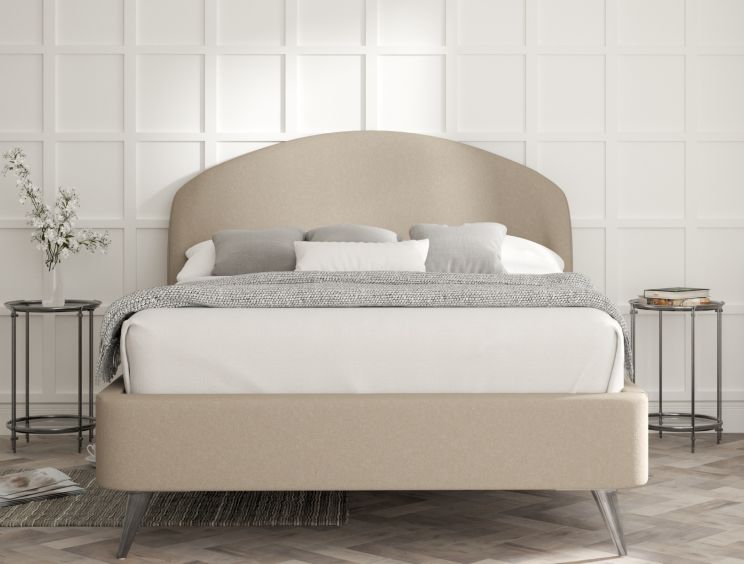 Eclipse Upholstered Bed Frame - Double Bed Frame Only - Arran Natural