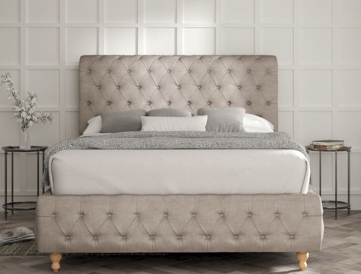 Billy Upholstered Bed Frame - Single Bed Frame Only - Naples Silver