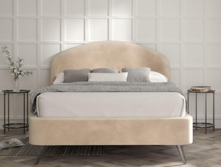 Eclipse Upholstered Bed Frame - Single Bed Frame Only - Savannah Almond