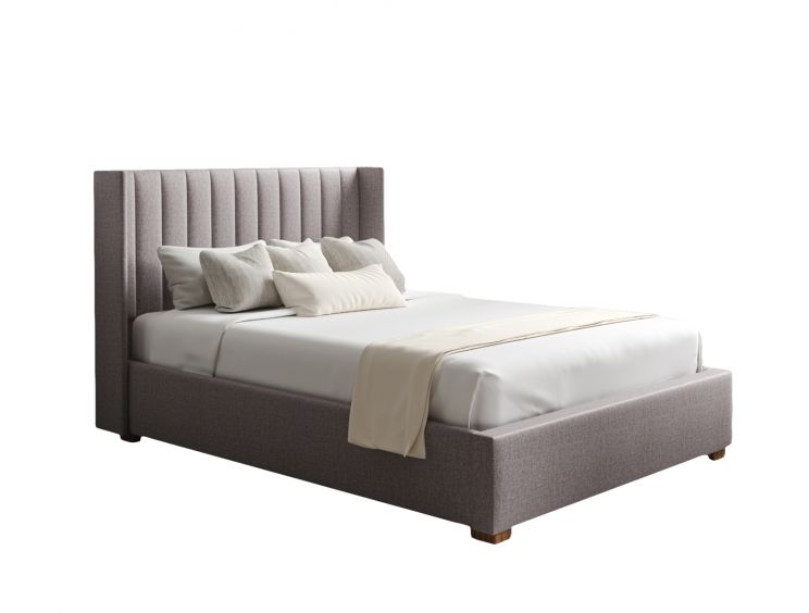 Essentials Winged Grey Ottoman Double Bed Frame