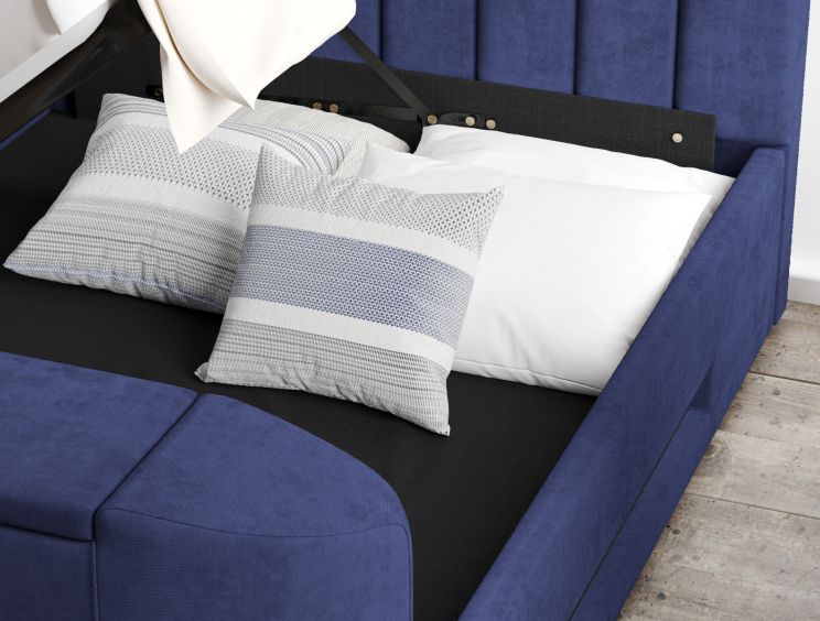 Berkley Upholstered Hugo Royal Ottoman TV Bed -Super King Size Bed Frame Only