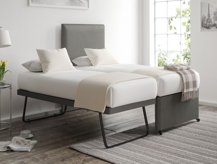Ellesmere Magic Grey Upholstered Guest Bed Including Mattresses