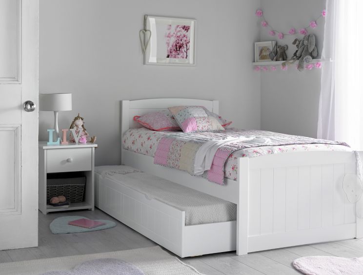 Portland White Bed With Liv & Lou Guest Underbed Frame Only