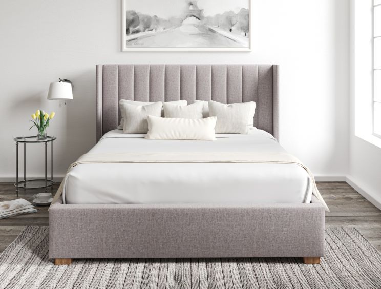 Essentials Winged Grey Ottoman Double Bed Frame