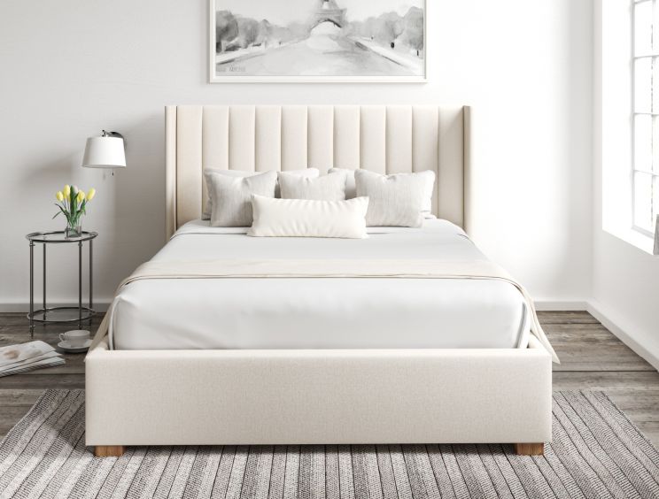 Essentials Winged Off White Ottoman Double Bed Frame