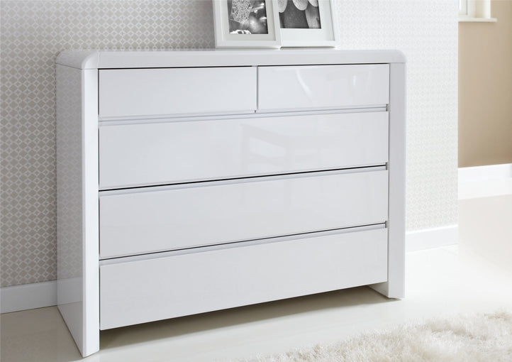 High Gloss Chest Of Drawers - Time4Sleep