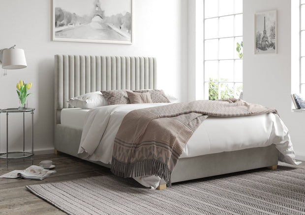 Silver upholstered beds