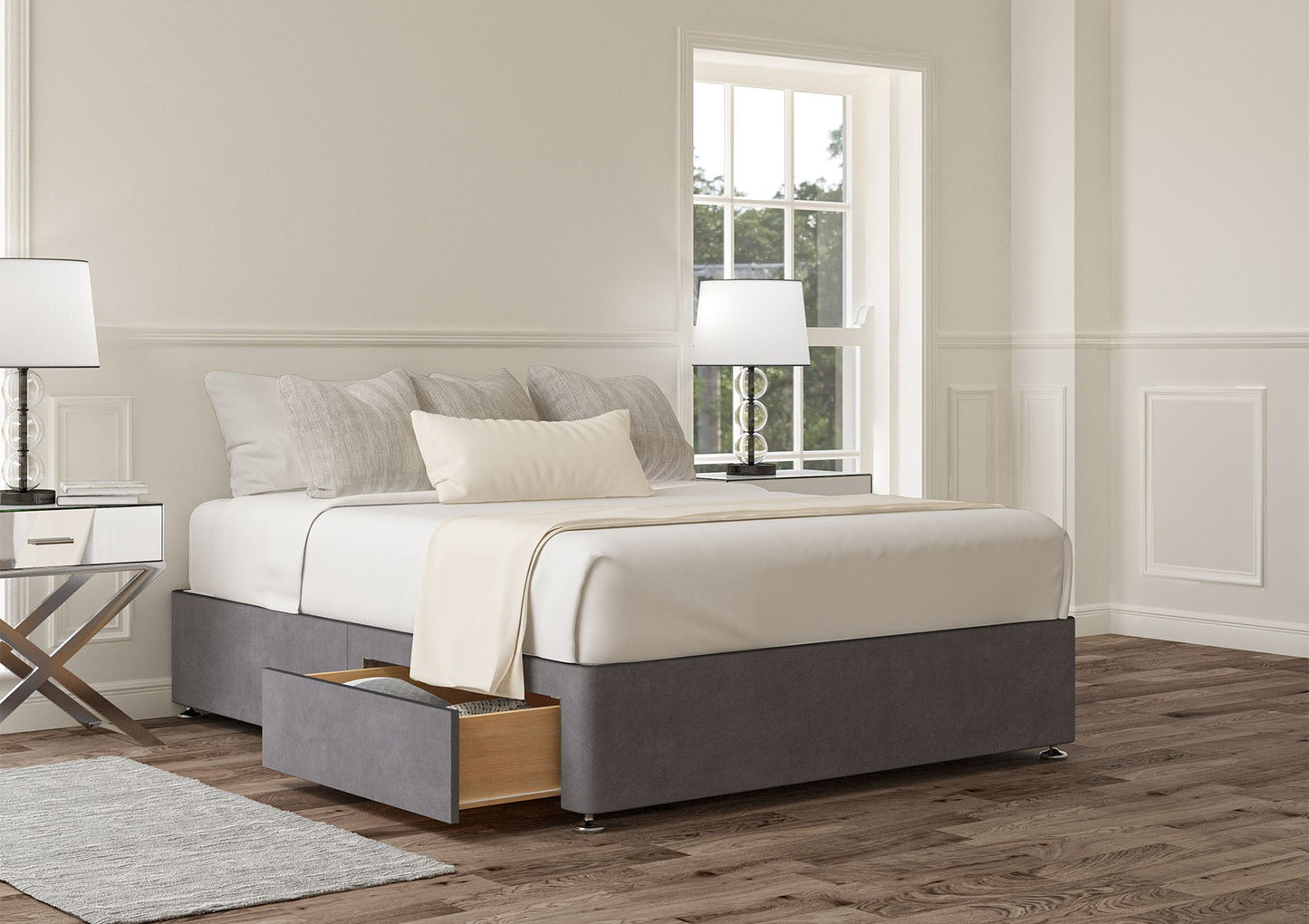 2 Drawer Upholstered Storage Base - Bed - Time4Sleep