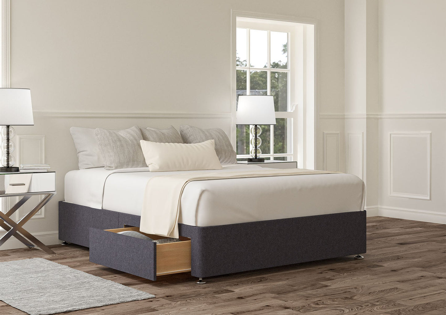 2 Drawer Upholstered Storage Base - Bed - Time4Sleep