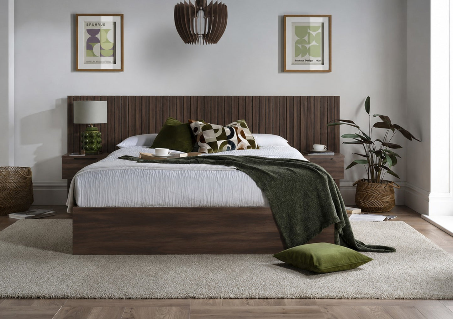 Molle Walnut Finish Hotel Ottoman Bed Frame Bed Ritz Panel Double