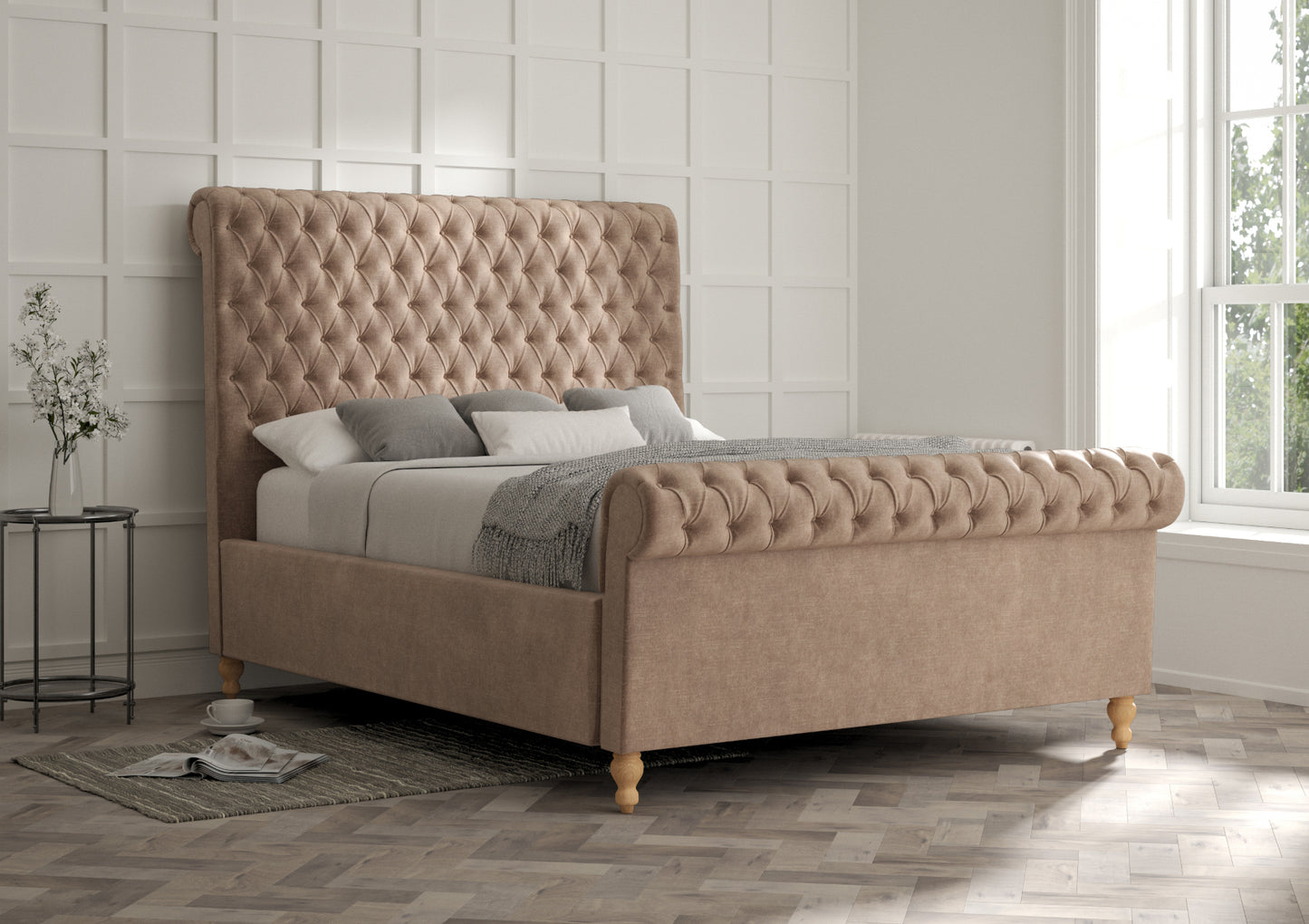Aldwych Upholstered Sleigh Bed Only Bed time4sleepadmin Double Savannah Mocha