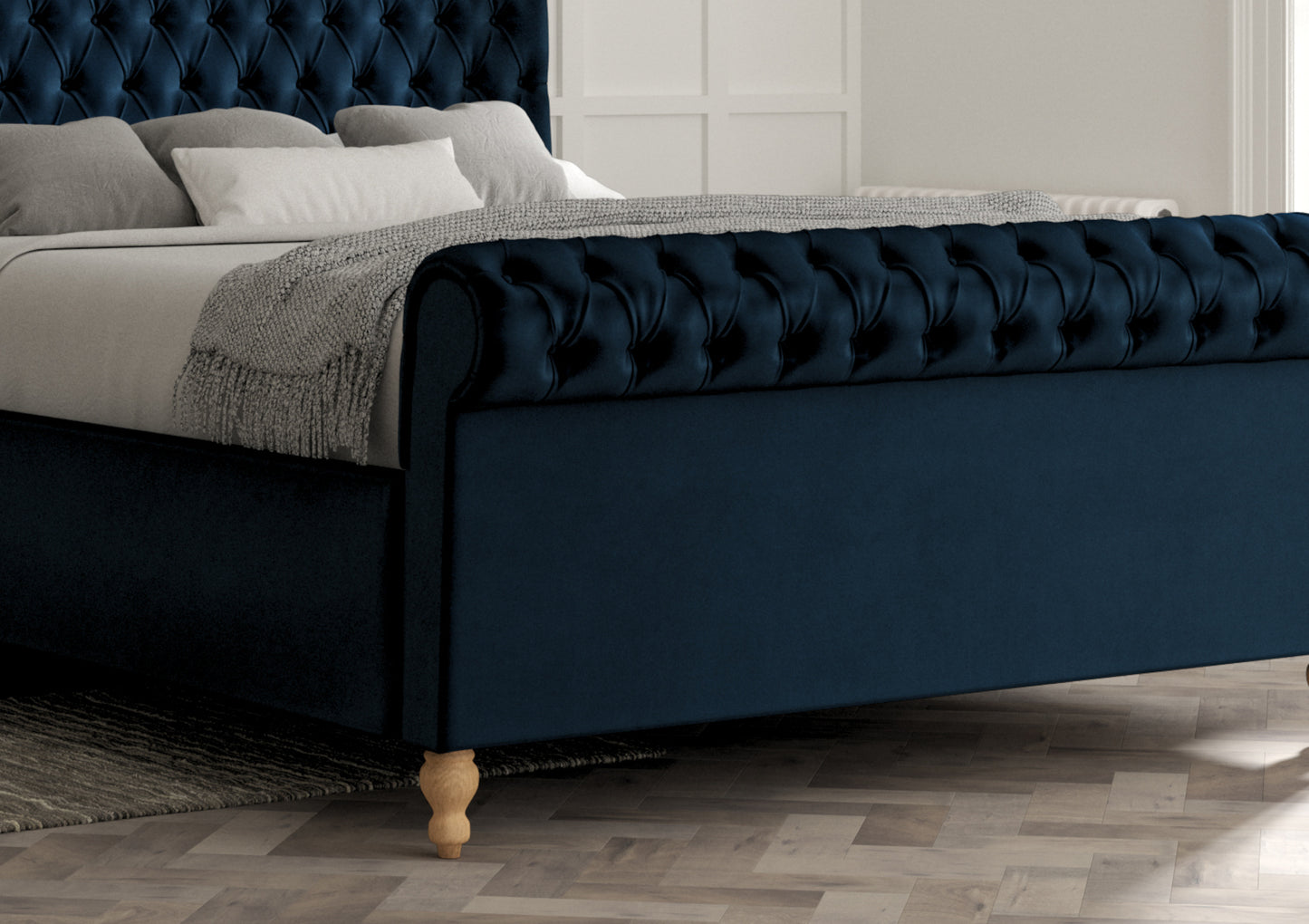 Aldwych Upholstered Sleigh Bed Only Bed time4sleepadmin