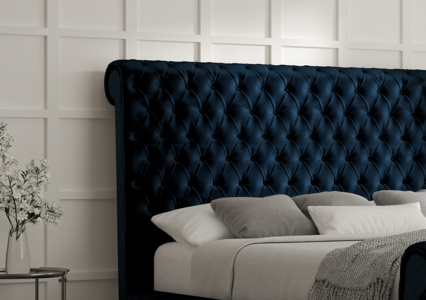 Aldwych Upholstered Sleigh Bed Only Bed time4sleepadmin