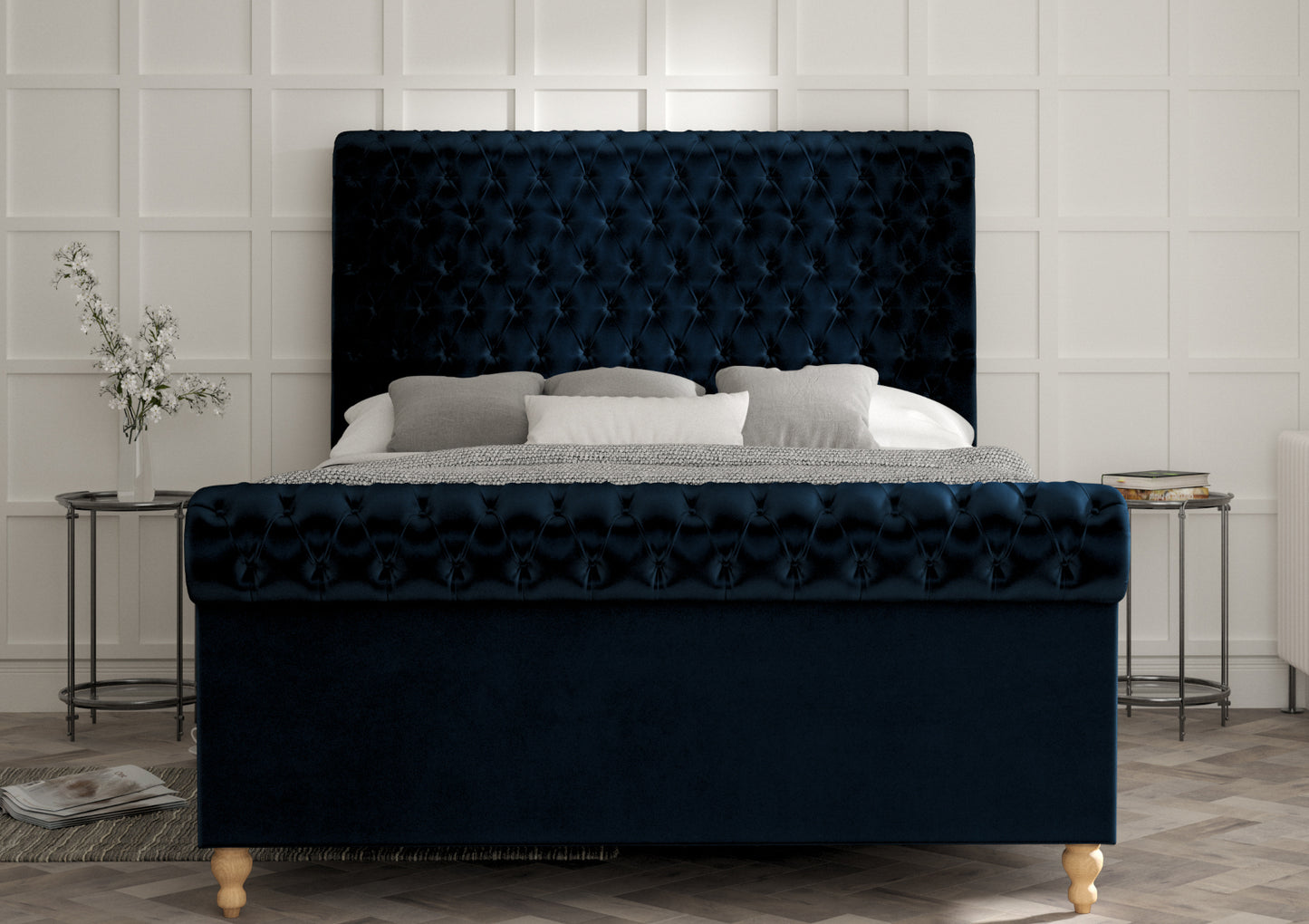 Aldwych Upholstered Sleigh Bed Only Bed time4sleepadmin