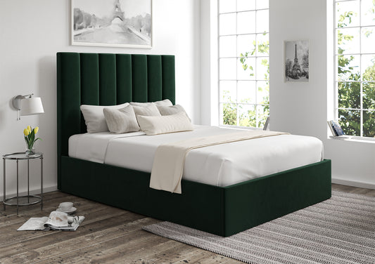 Amalfi Hugo Bottle Green Upholstered Ottoman Bed Frame Only Bed time4sleepadmin