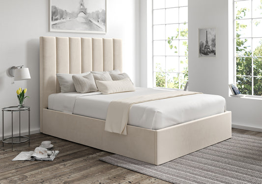 Amalfi Hugo Ivory Upholstered Ottoman Bed Frame Only Bed time4sleepadmin