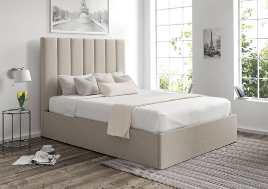 Amalfi Trebla Flax Upholstered Ottoman Bed Frame Only Bed time4sleepadmin King