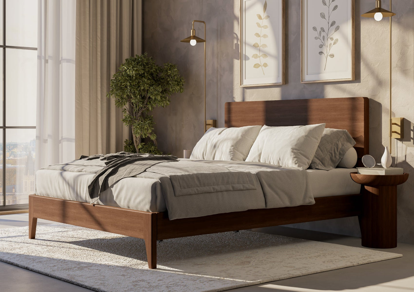 Ashbourne Dark Wooden Bed Frame - Bed - Time4Sleep