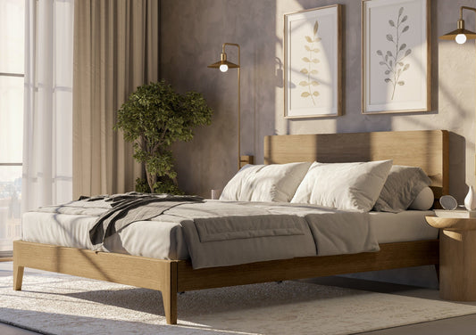 Ashbourne Light Wooden Bed Frame Bed Importas Double