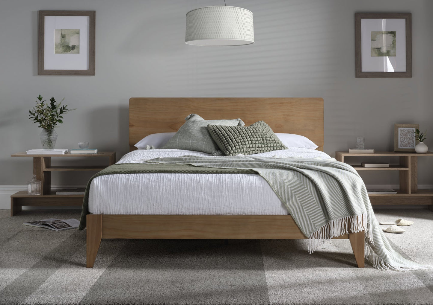 Ashbourne Light Wooden Bed Frame Bed Importas Double