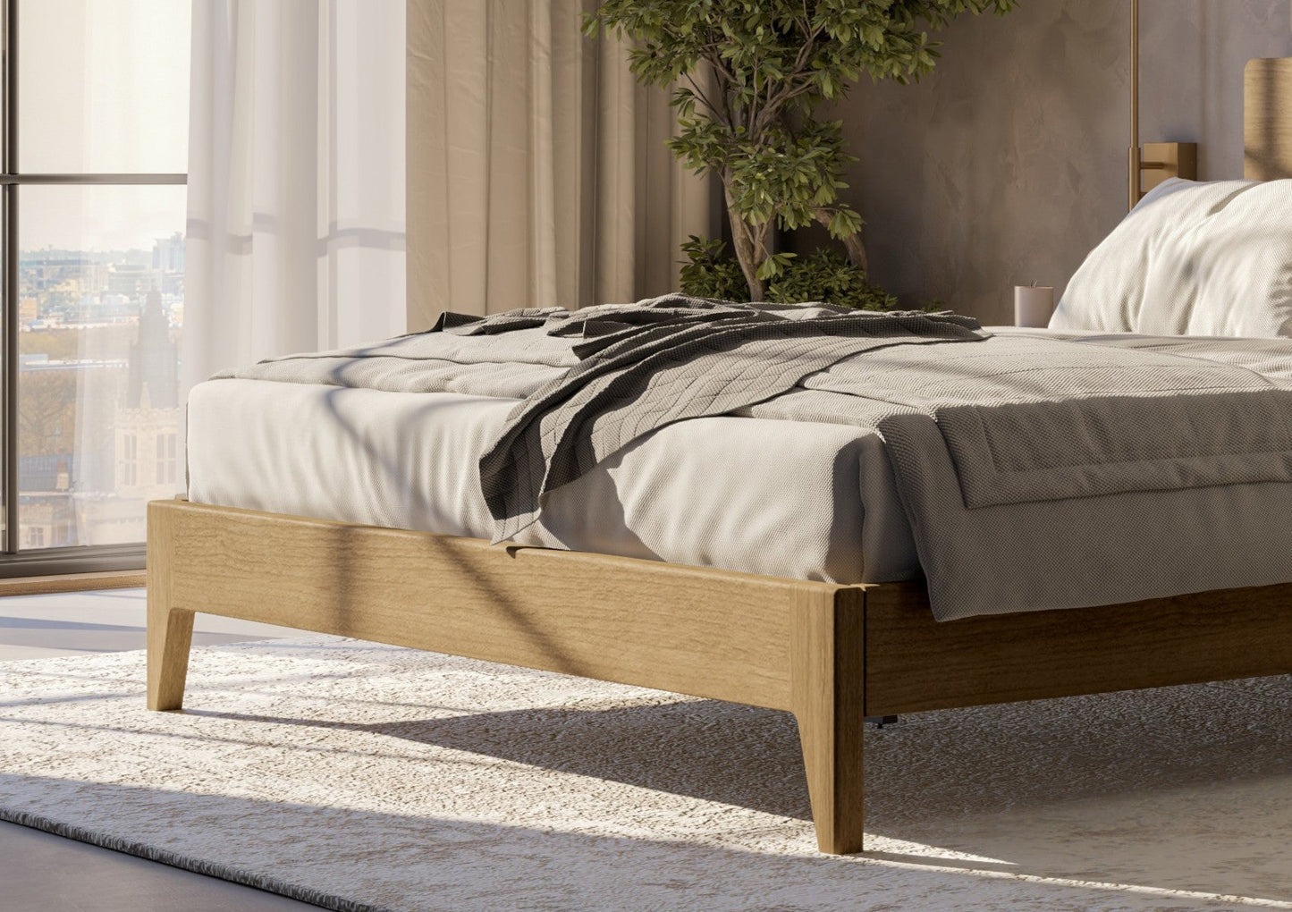 Ashbourne Light Wooden Bed Frame Bed Importas